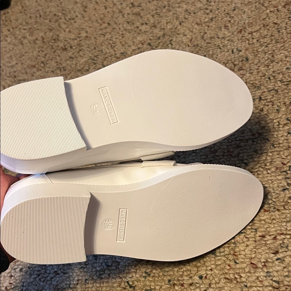 Marc Fisher Women's Shiny White Loafers - Picture 5 of 7